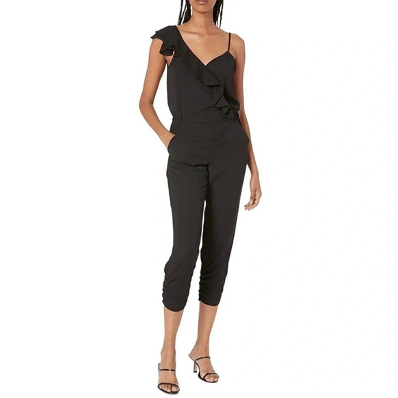 Parker Pants - Parker Addison Black Spaghetti Strap Cropped Jumpsuit Romper Women's Size 12